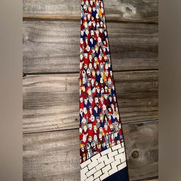 Parquet- Racing Cars with Spectators Men's Necktie Driver Blue Neck Tie - Picture 4 of 6